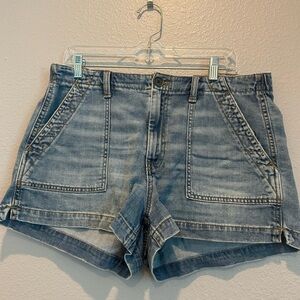 5 for $50 Aerie Blue Retro 70s Style Washed Blue Jeans Shorts Mid-Rise